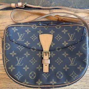 Auth Louis Vuitton Brown Monogram Jeune Fille Shoulder Bag Handbag Crossbody